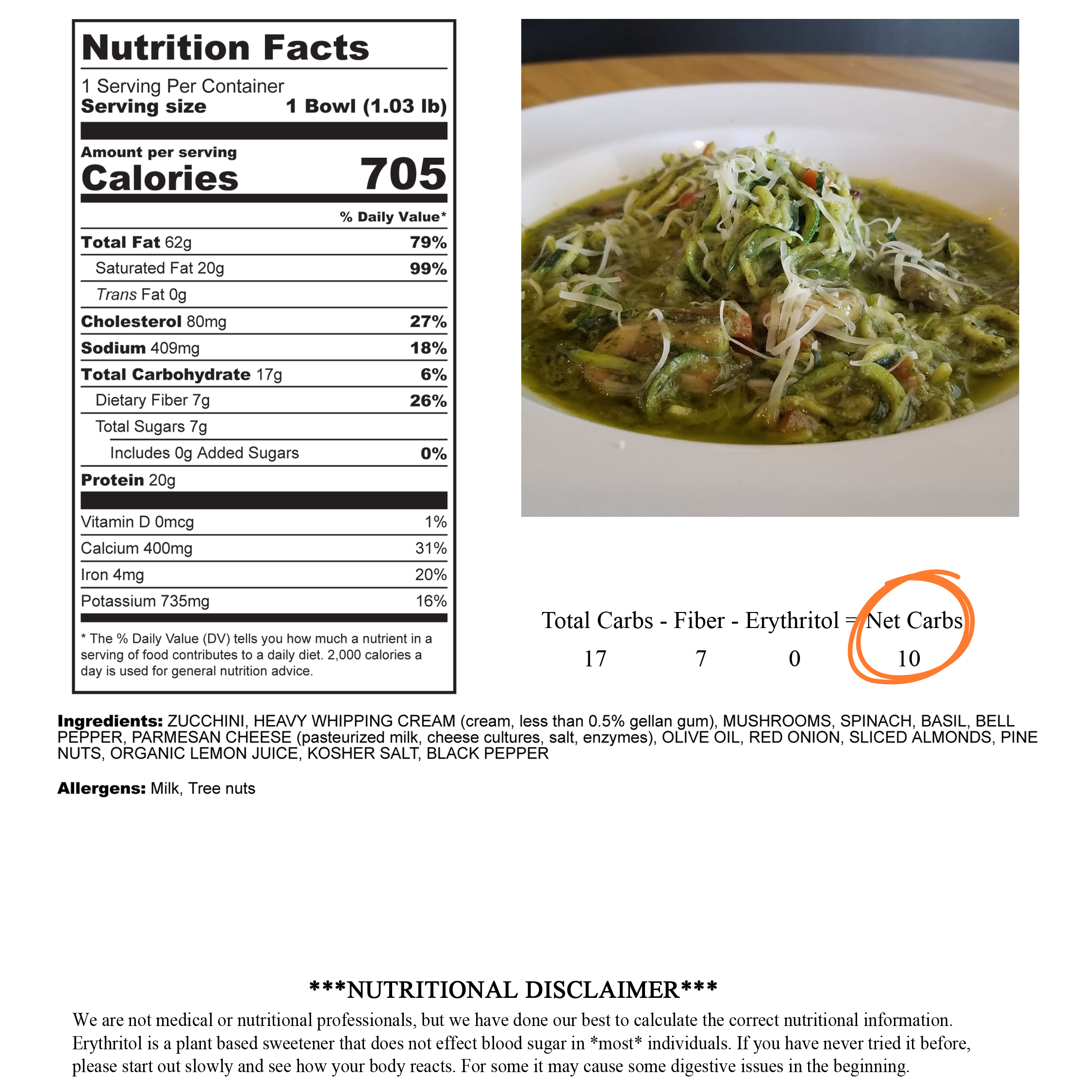 pesto cream with net carbs