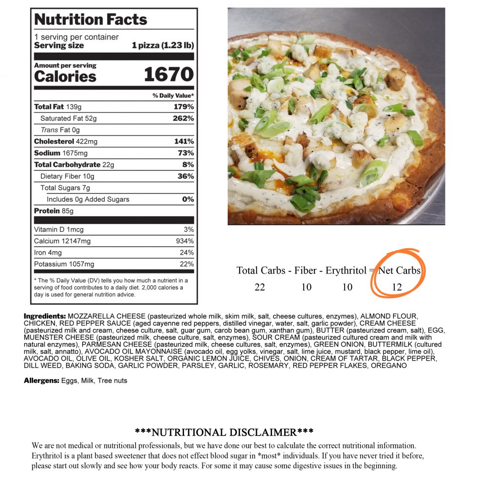 Buffalo Chicken Pizza Low Carb Grill