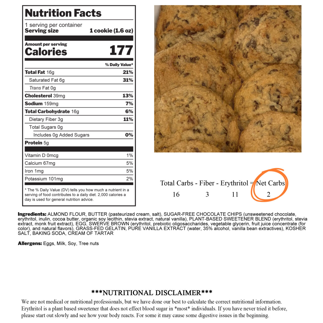 Chocolate Chip Cookie Low Carb Grill
