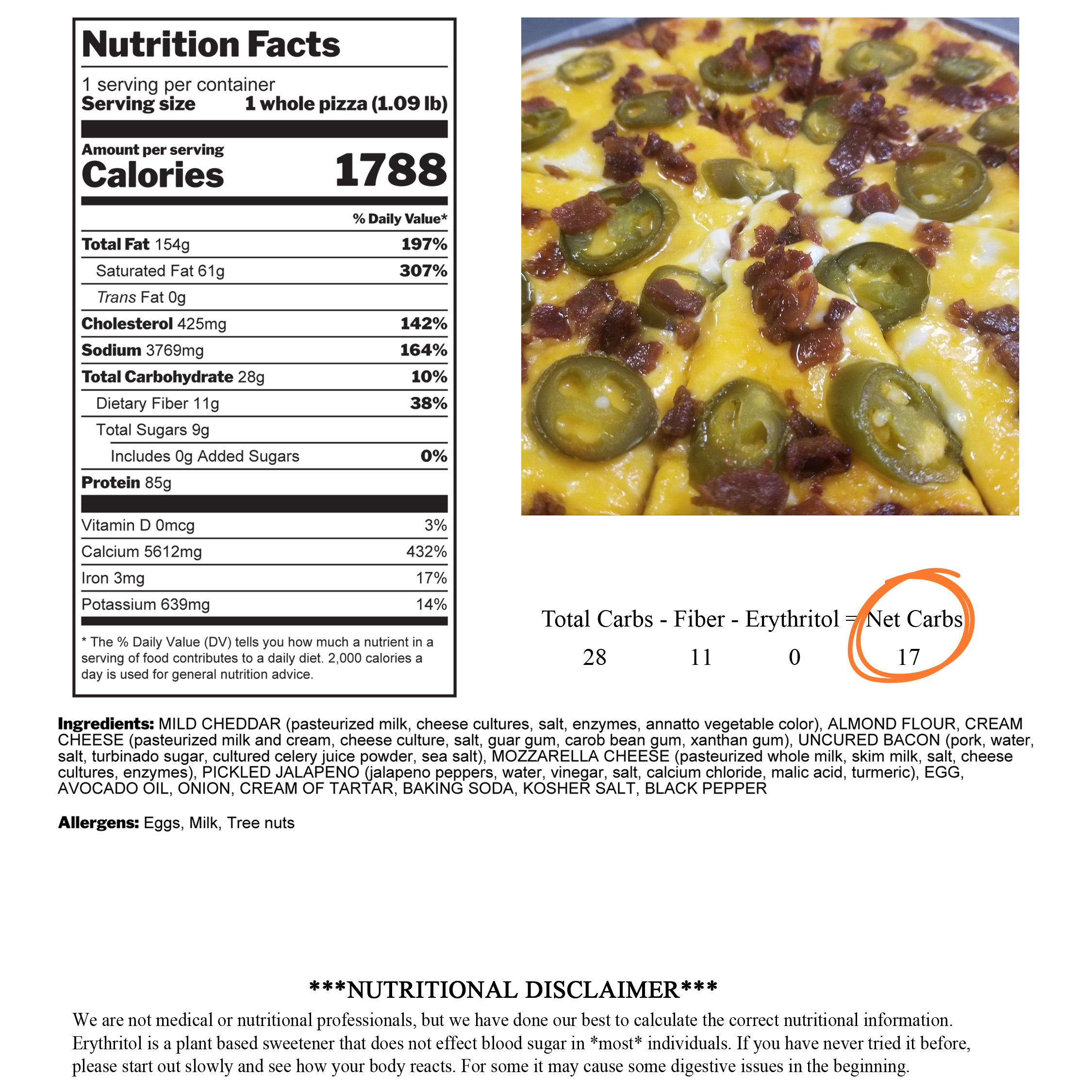 Jalapeno Popper Pizza Low Carb Grill